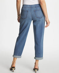 Bailey Indigo Pull-On Boyfriend Cropped Jeans