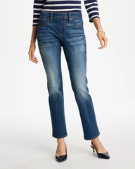 Santorini Indigo Pull-On Straight Jeans