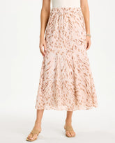 Sweet Blossom Cheetah Pull-On Godet Skirt