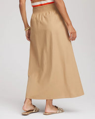 Cafe Aroma Smocked Pull-On Midi Skirt