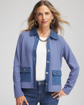 Blue Lotus Denim Colorblock Marl Shirt Jacket