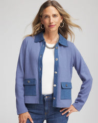 Blue Lotus Denim Colorblock Marl Shirt Jacket