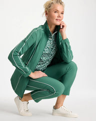 Water Lily Green Zenergy® UPF Piping Anorak Jacket