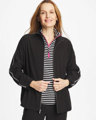 Black Zenergy® UPF Lattice-Trim Jacket