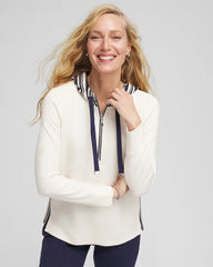 English Cream Zenergy® Double-Knit Stripe Hood Tunic