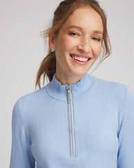 Crystal Topaz Zenergy® Luxe Half-Zip Pullover Top