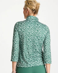 Water Lily Green Zenergy® UPF Paint Snap Mockneck