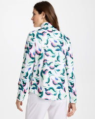 Blossom Zenergy® UPF Blooms Mock Zip Polo