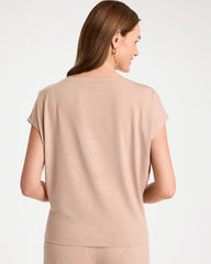 Mocha Mousse Travelers™ Palm Embossed Knit Top