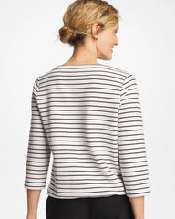 Black Zenergy® Striped Ottoman Drawstring Top