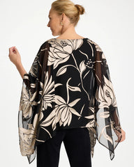 Travelers Black Travelers™ Burnout Floral Chiffon Top