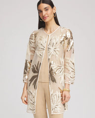 Modern Ecru Travelers™ Collection Sequin-Mesh Jacket
