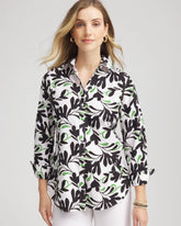 Salted Lime No Iron™ Abstract Floral Shirt