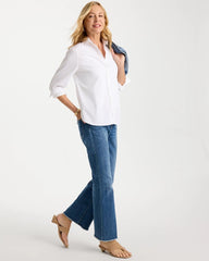 Jessamine Indigo Girlfriend Frayed Flared Jeans