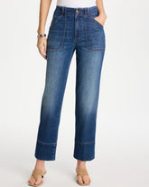 Suki Indigo Straight Utility Crop Jean