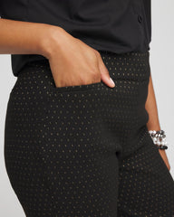 Black Brigitte™ Slim Full-Length Jacquard Pants