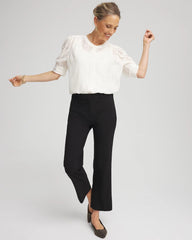 Black Emme Cropped Flared Pants
