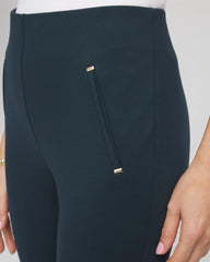 Teal Shadow Juliet Slim Trim Detail Ankle Pants