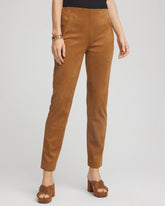 Burnt Sienna Faux Suede Juliet Slim Ankle Pants