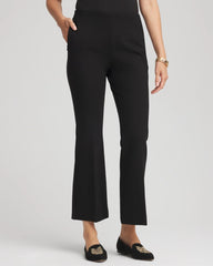 Black Juliet Slim Cropped Flared Pants