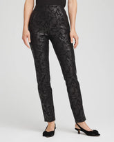 Black Juliet Foiled Slim Ponte Pants