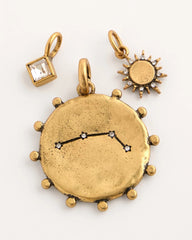 Mixed Metals Aries Zodiac Charm Pendant
