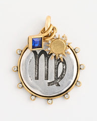 Mixed Metals Virgo Zodiac Charm Pendant