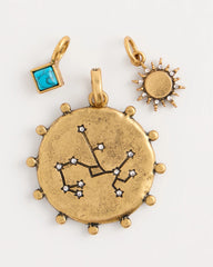 Mixed Metals Sagittarius Zodiac Charm Pendant