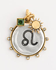 Mixed Metals Leo Zodiac Charm Pendant