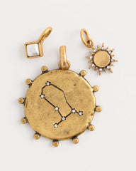 Mixed Metals Gemini Zodiac Charm Pendant
