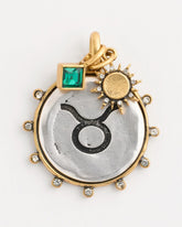 Mixed Metals Taurus Zodiac Charm Pendant