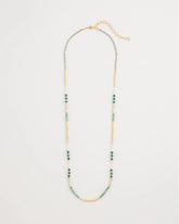 Green Beaded Long Necklace