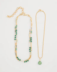 Green Aventurine Stone Pendant Necklace