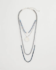 Blue Siren Pendant Layered Necklace