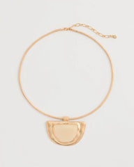 Gold White Enamel Collar Necklace