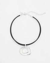 Silver Silver Tone Rings Pendant Necklace