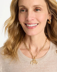 Gold Shiny Goldtone Novelty Charm Necklace