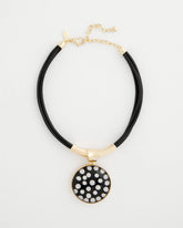Black/White Polka Dot Pendant Necklace