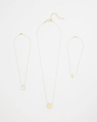 Gold Gold Triple Pendant Necklace