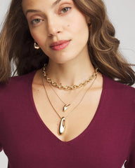 Gold Convertible Three-Strand Pendant Necklace