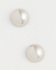 Silver Mini Silvertone Sphere Stud Earrings