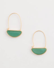 Green Resin Threader Drop Earrings
