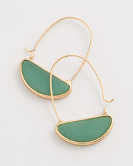 Green Resin Threader Drop Earrings