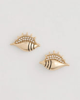 Gold Conch Stud Earrings