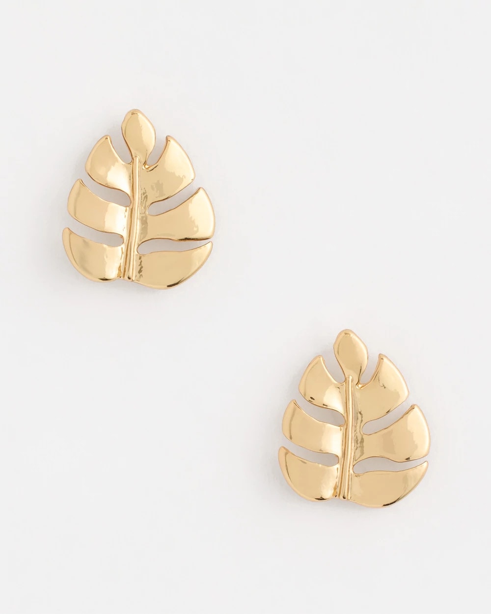 Gold Palm Frond Stud Earrings