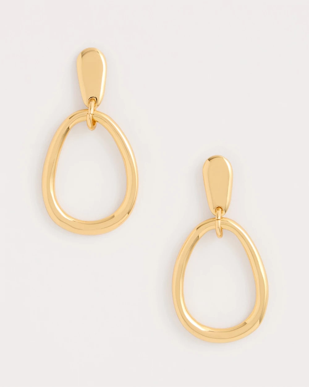 Gold Goldtone Open Circle Drop Earrings
