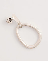 Silver Silvertone Open Circle Drop Earrings