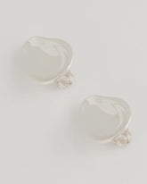 Silver Silvertone Stud Clip-On Earrings
