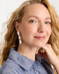 Silver Silvertone Linear Drop Earrings