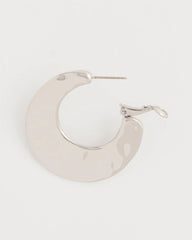 Silver Hammered Hoop Earrings